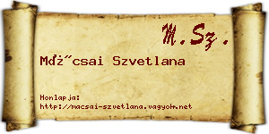 Mácsai Szvetlana névjegykártya